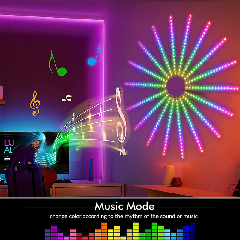 Firework Strip Light Kit Dream Color Music Bluetooth USB LED Set Firework Strip Light Kit Dream Color Music Bluetooth USB LED Set